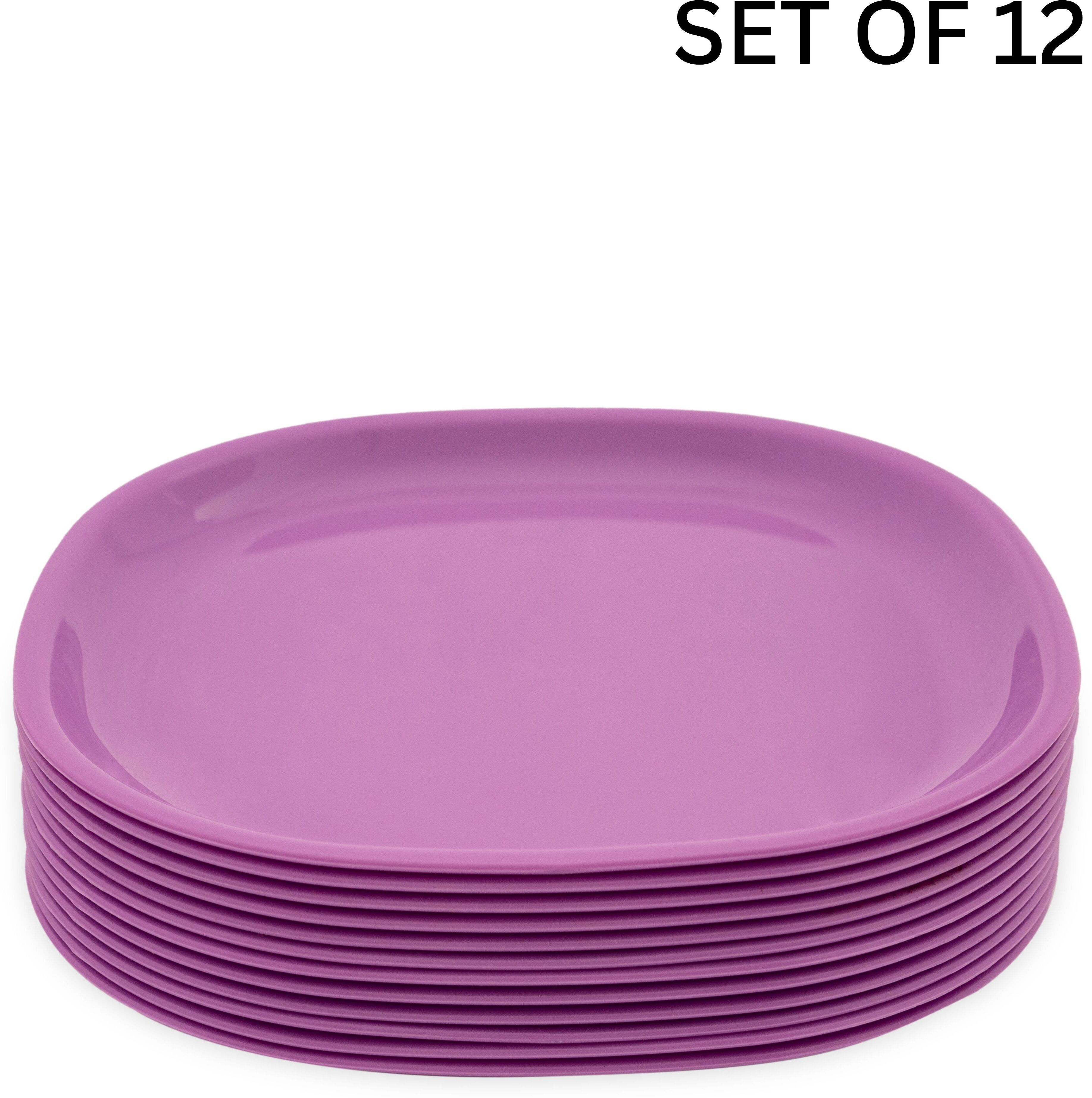 gepenterprises GULAAB BY GPE GULAAB ' Plastic plate Purple -Set 12 | Safe Snack Small Meals Quarter Plate-picture-43