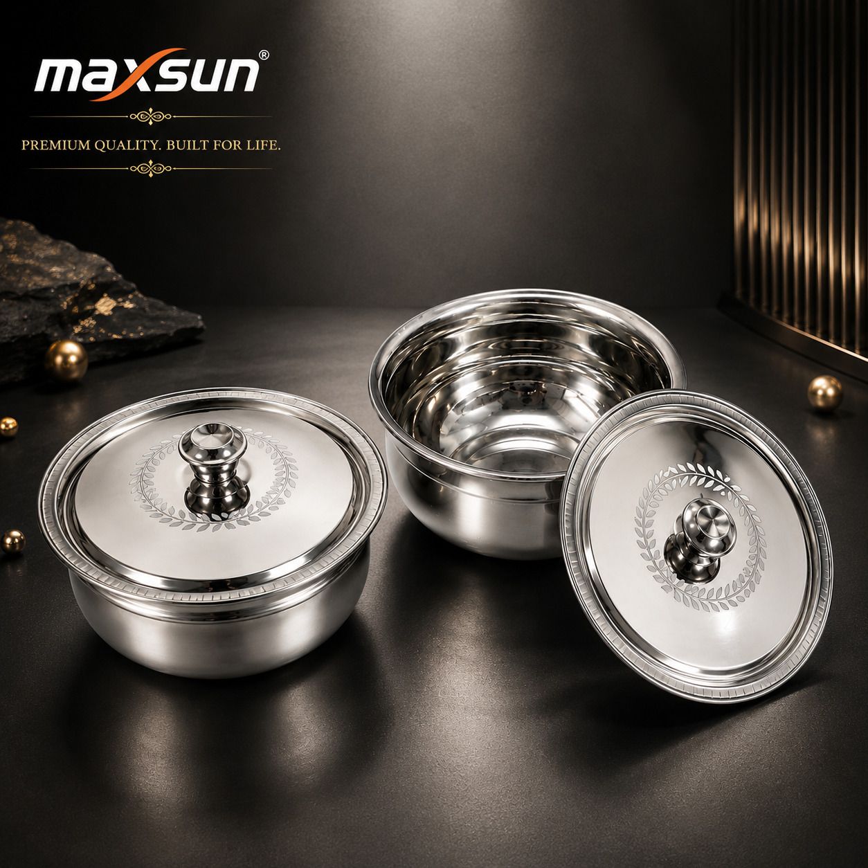 Dining Serving Bowl with Lid 500 ml Stainless Steel for Daily Meals Container Serving Set-image-19