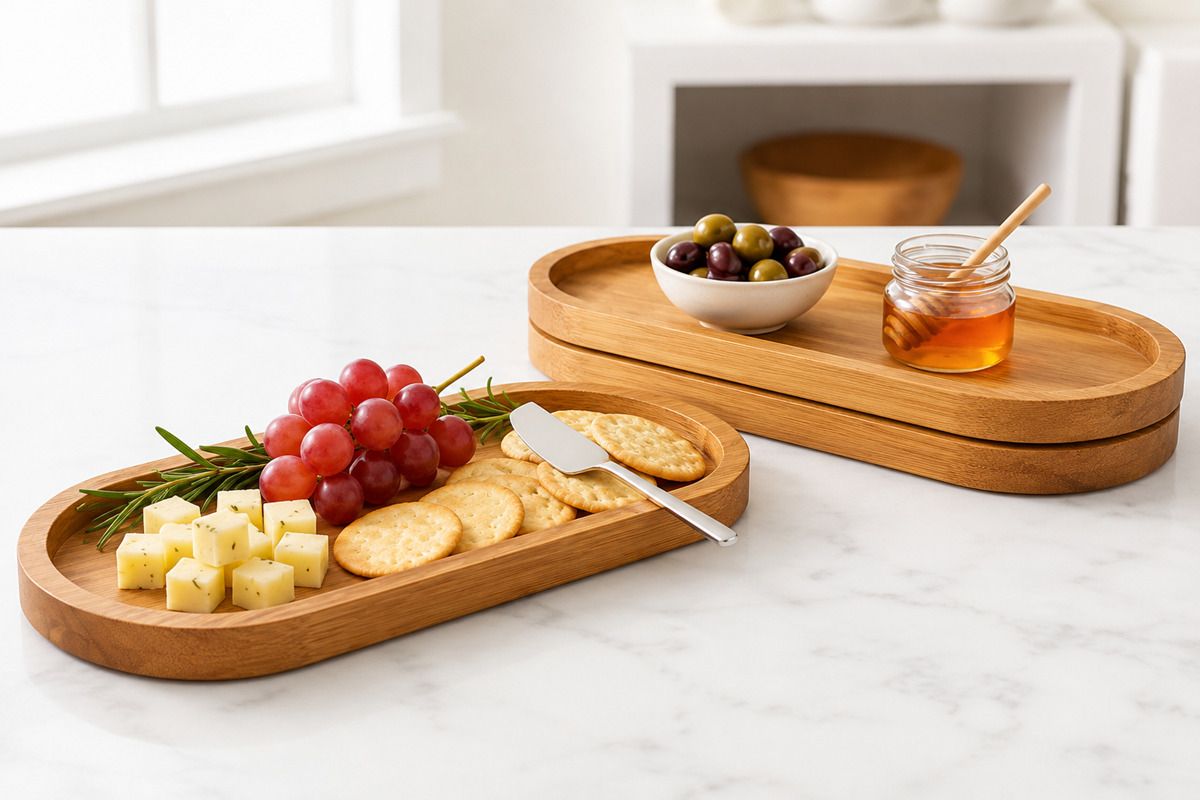 Multipurpose Wooden Serving Tray Set of 3 for Home & Kitchen Tray Serving Set-image-29