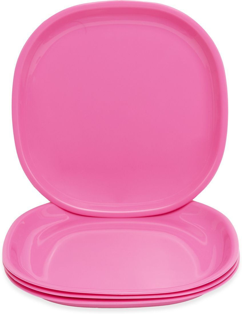 Pink Lightweight Daily Use Dining & Gifting 11 Inch Square Dinner Plate-image-5