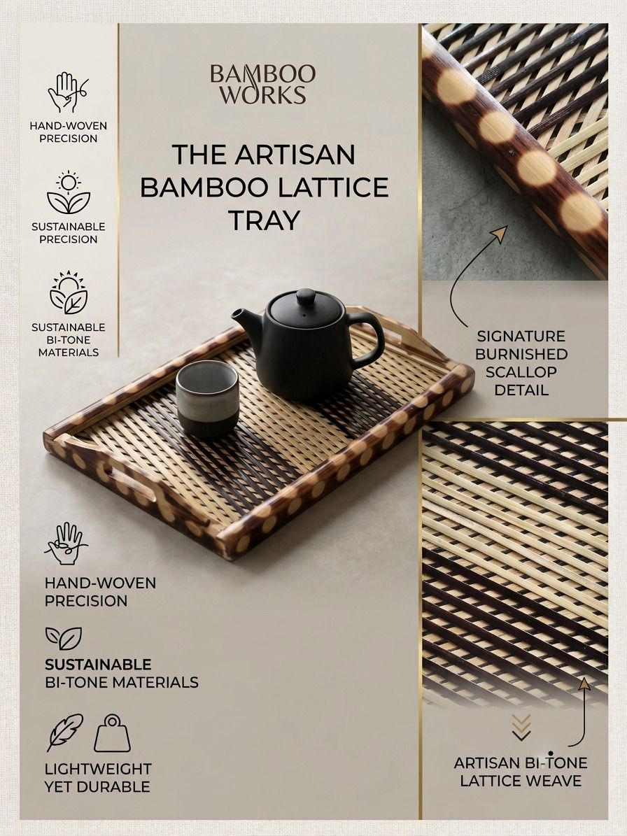 Black & Brown Stylish Tray Serving Set-image-5