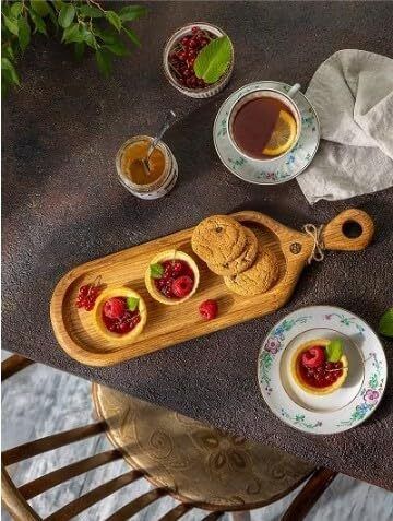 orename Natural Oak Dessert Presentation Board Tray Serving Set-picture-4