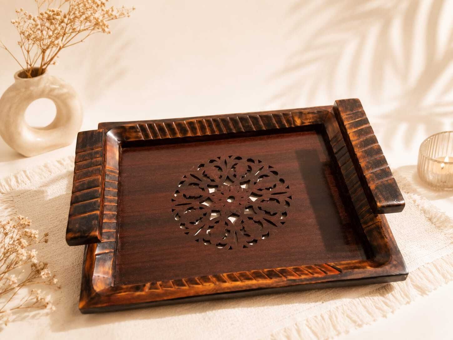 aiyra handicraft WOODEN SERVING TRAY Tray Serving Set-picture-45