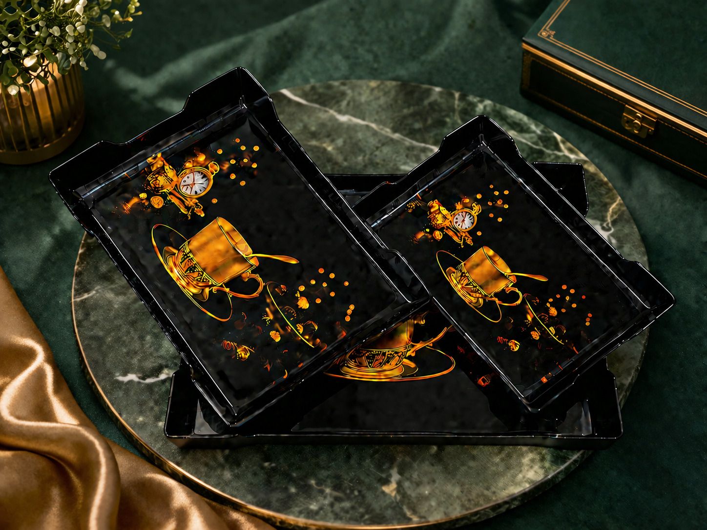 urbanplast Rose Shine Premium Serving Tray Set Tray Serving Set-picture-32