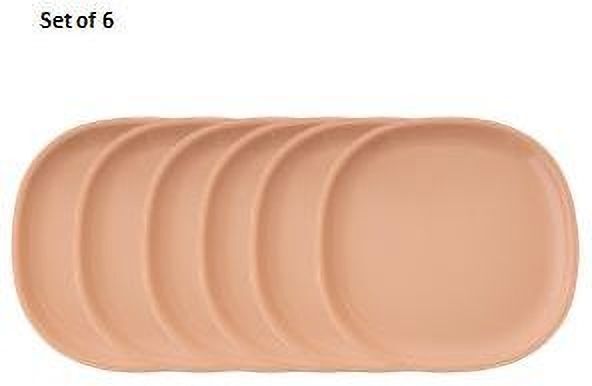 GULAAB Plastic Plate BEIGE Set Of 06 | Safe Snack Small Meals Fast Food Quarter Plate-image-3