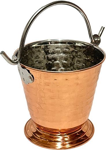 Copper Hammered Plated Serving Bucket/Balti For Serveware Gravy Bucket Serving Set