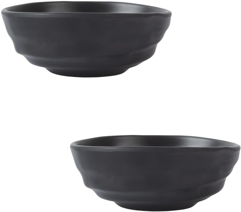 market 99 Melamine Serving Bowl Melamine Black Round Serving Bowl (Set of 2) Disposable-picture-12