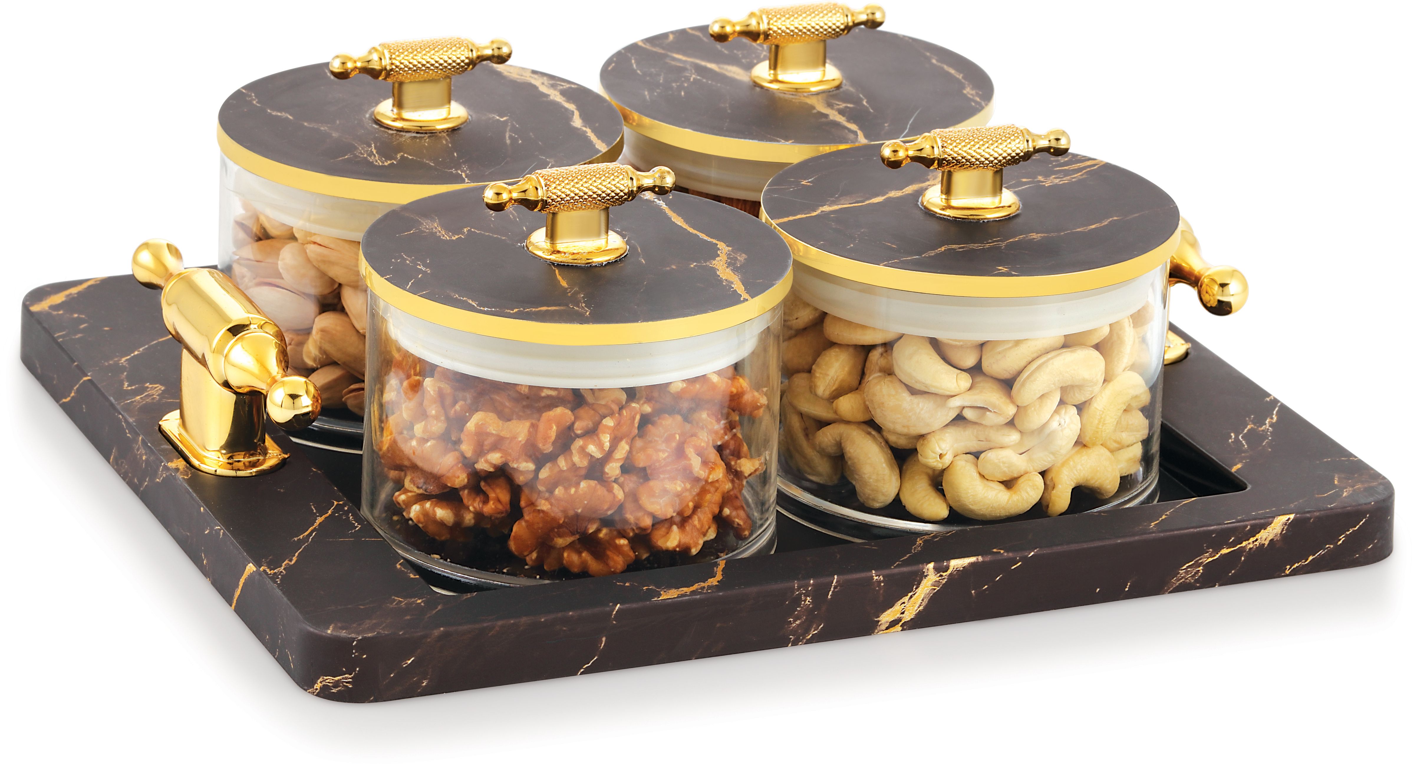 sunlife - Jewel-4 Multipurpose Set - 4 Bowls With Tray - Silicon Ring Bowl, Tray Serving Set-picture-21