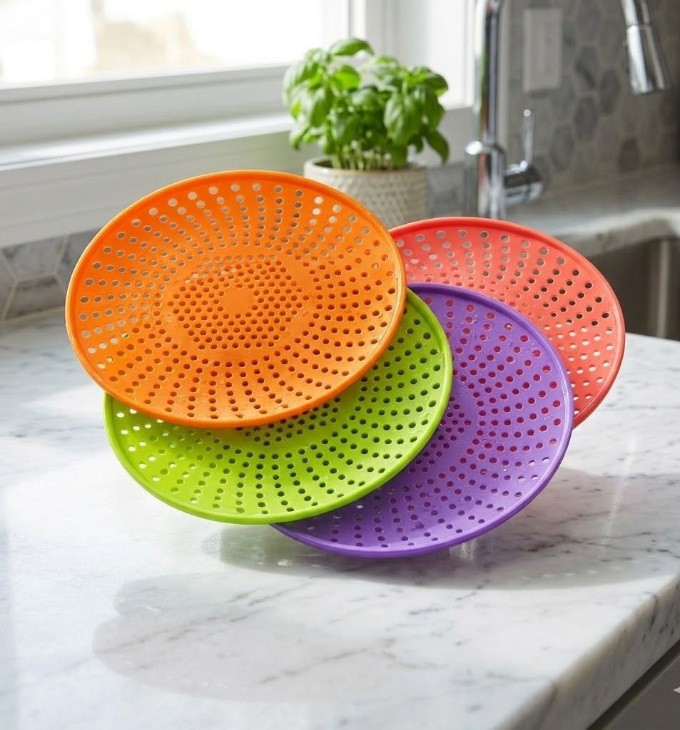 varneeen Pack of 6 Kitchen Plastic Roti Net Cover, Round Jali for Hot Chapati Storage Plate Serving Set-picture-25