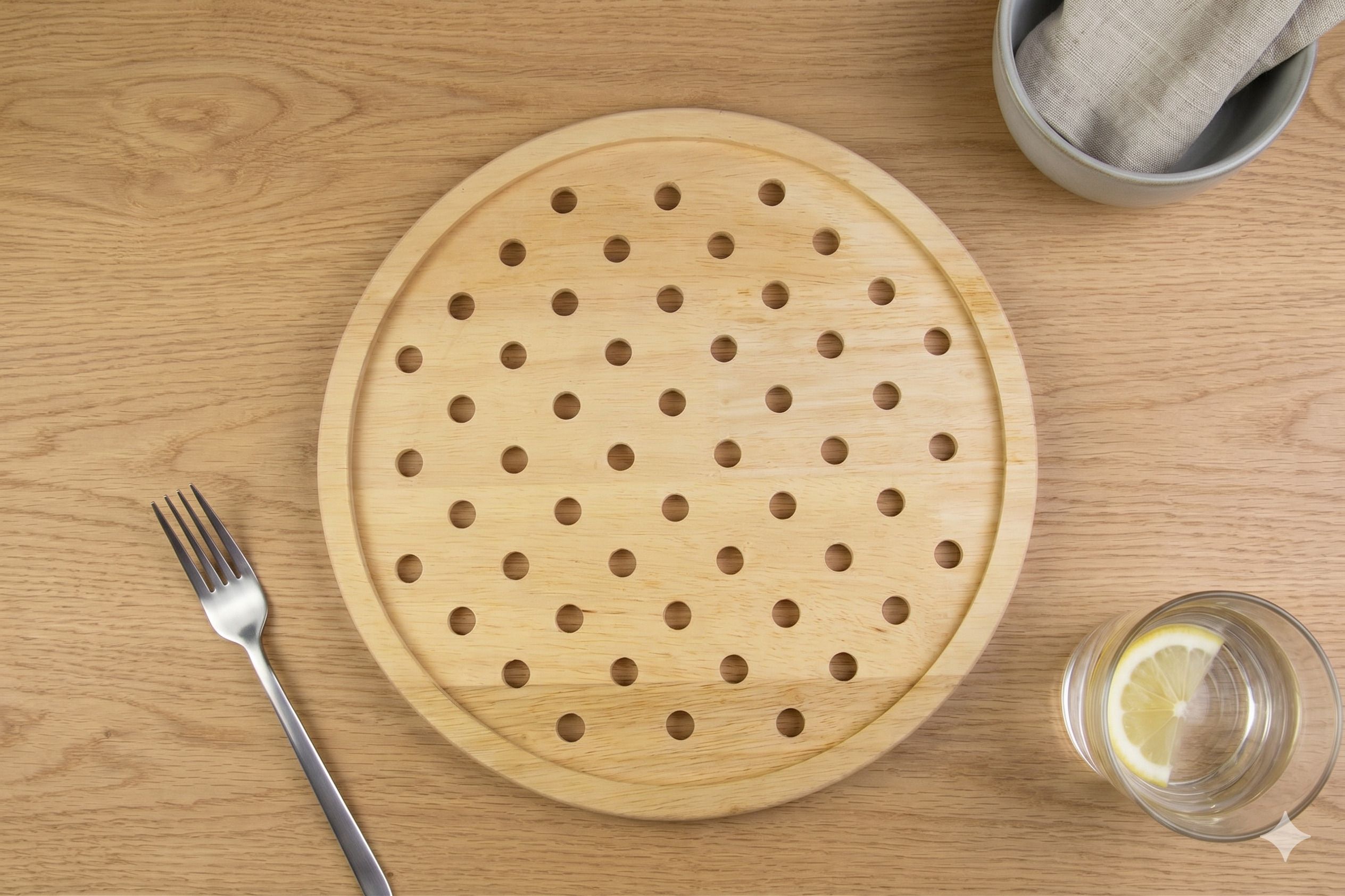 Wooden Chapati Presentation Set for Kitchen & Table Decor Tray Serving Set-image-7