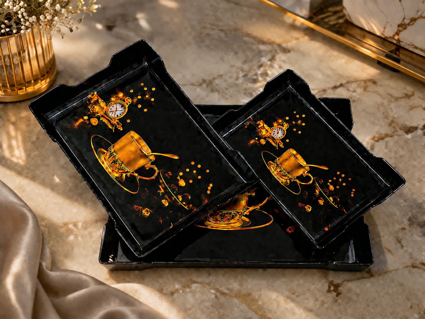 urbanplast Modern Tea Snack Tray Set Tray Serving Set-picture-13