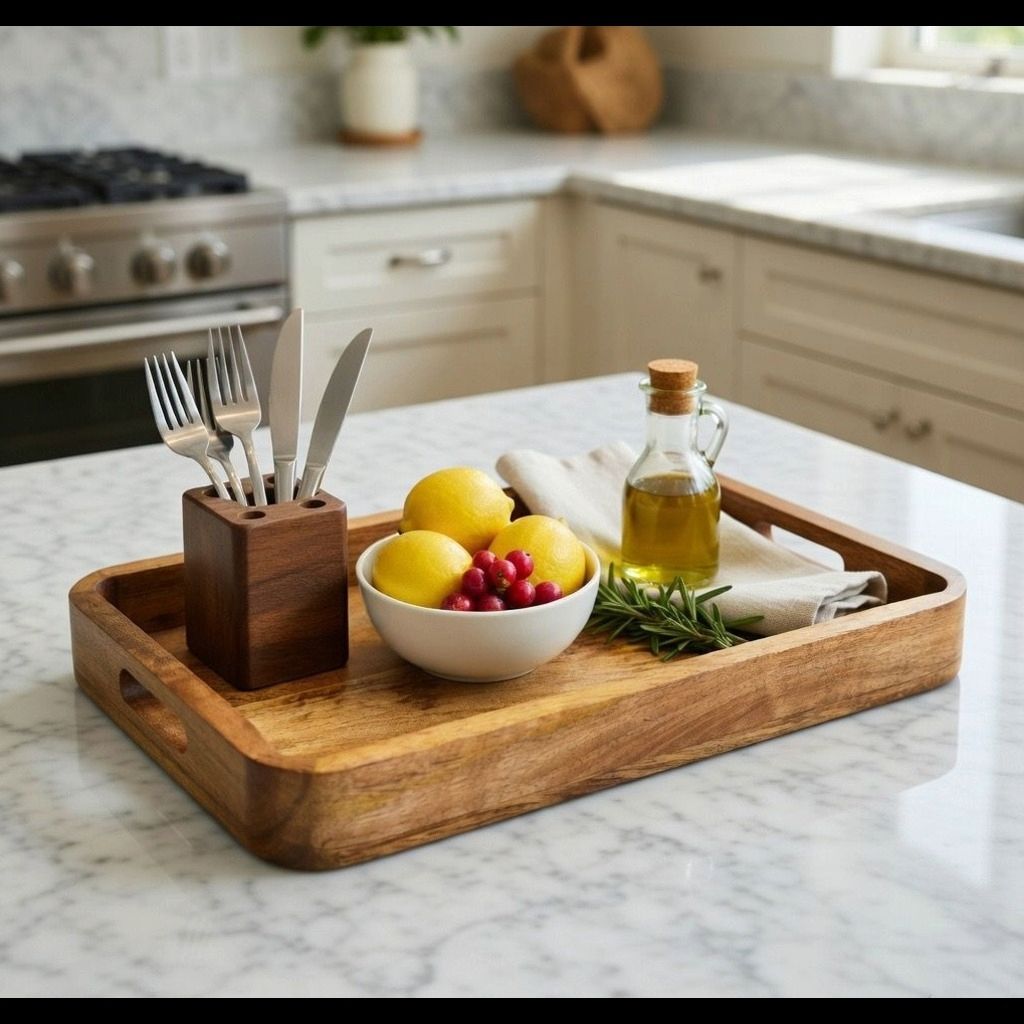 Serving Tray with mounted handles Tray Serving Set-image-48