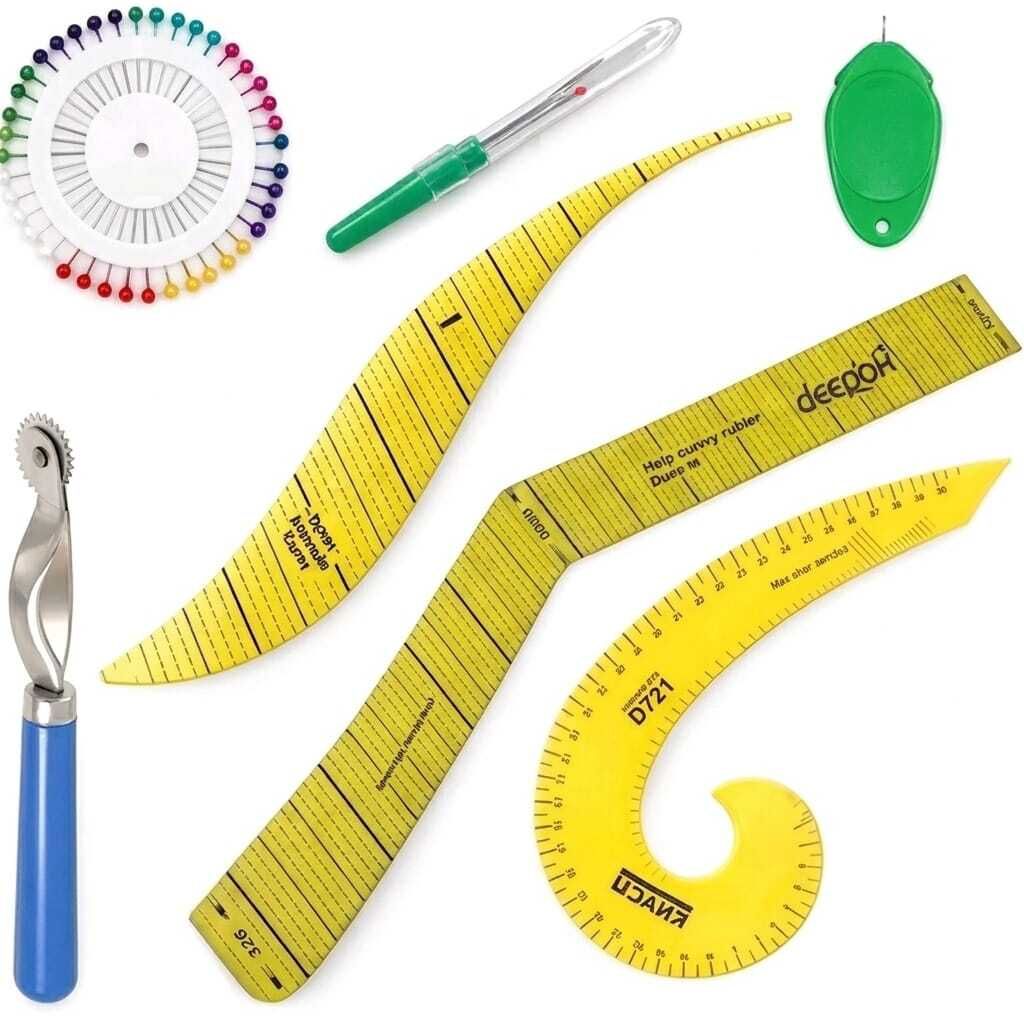 raziyum 7 Pcs Tailoring Tools Kit with French Curve Rulers Sewing Kit-picture-19