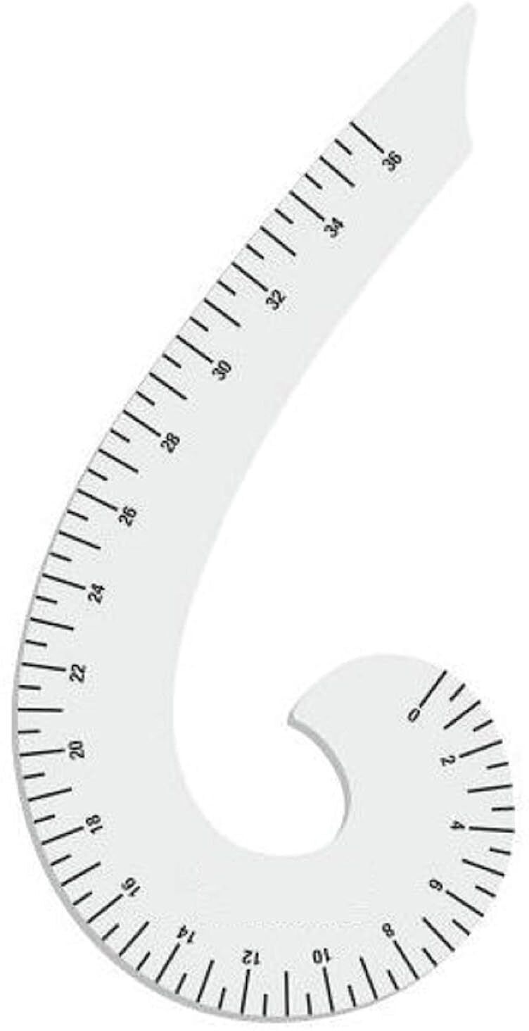 high quality transparent plastic sewing ruler arm hole curve ruler tailoring materials useful in drawing armholes, neckline, sleeve caps, collars, and crotch curves while drafting patterns for tailors, fashion designing and sewing kit. sewing kit