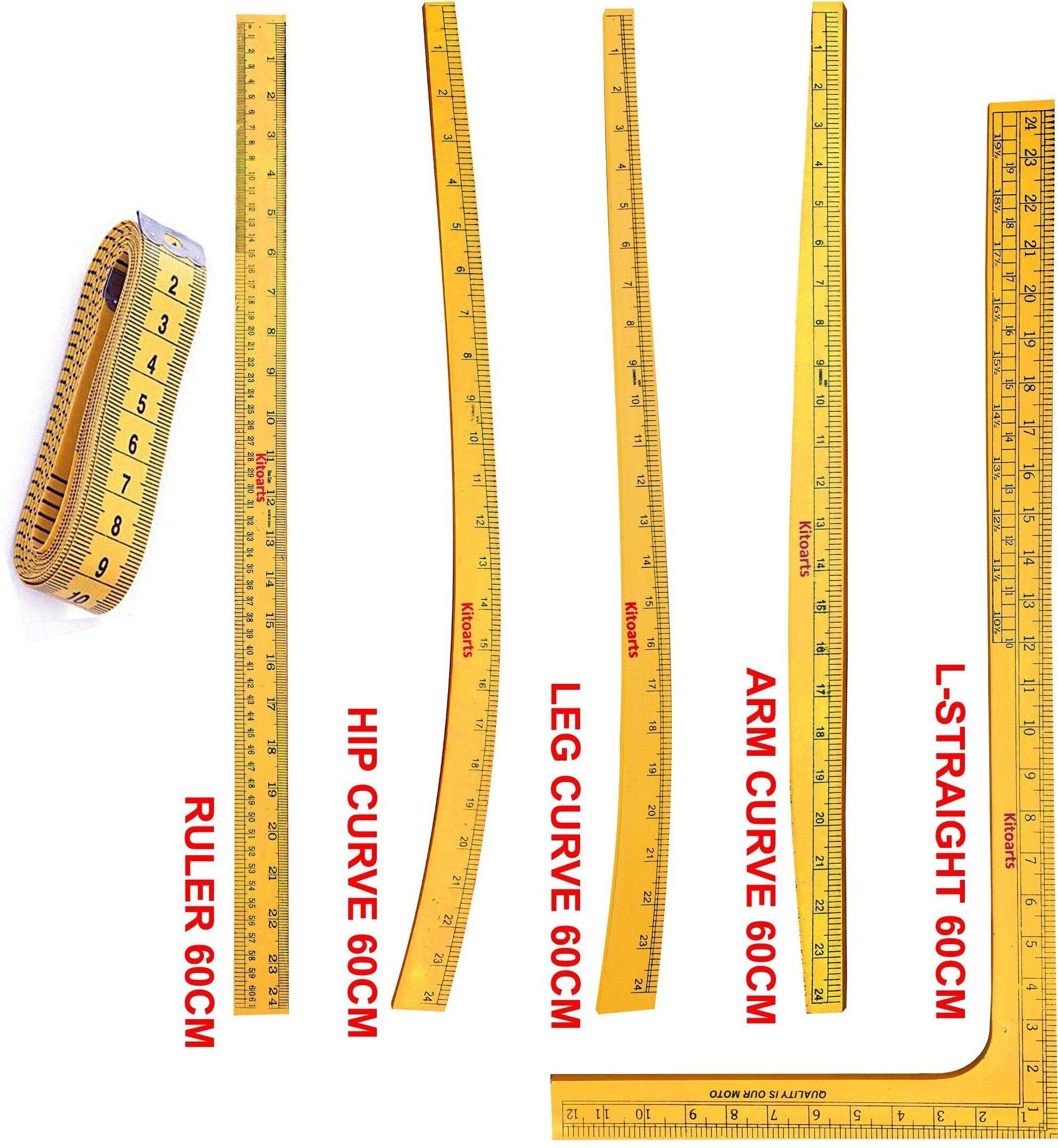 kitoarts Wooden Tailoring Scales,Curves Scale for Tailoring ,Measurement Scale Sewing Kit-picture-27