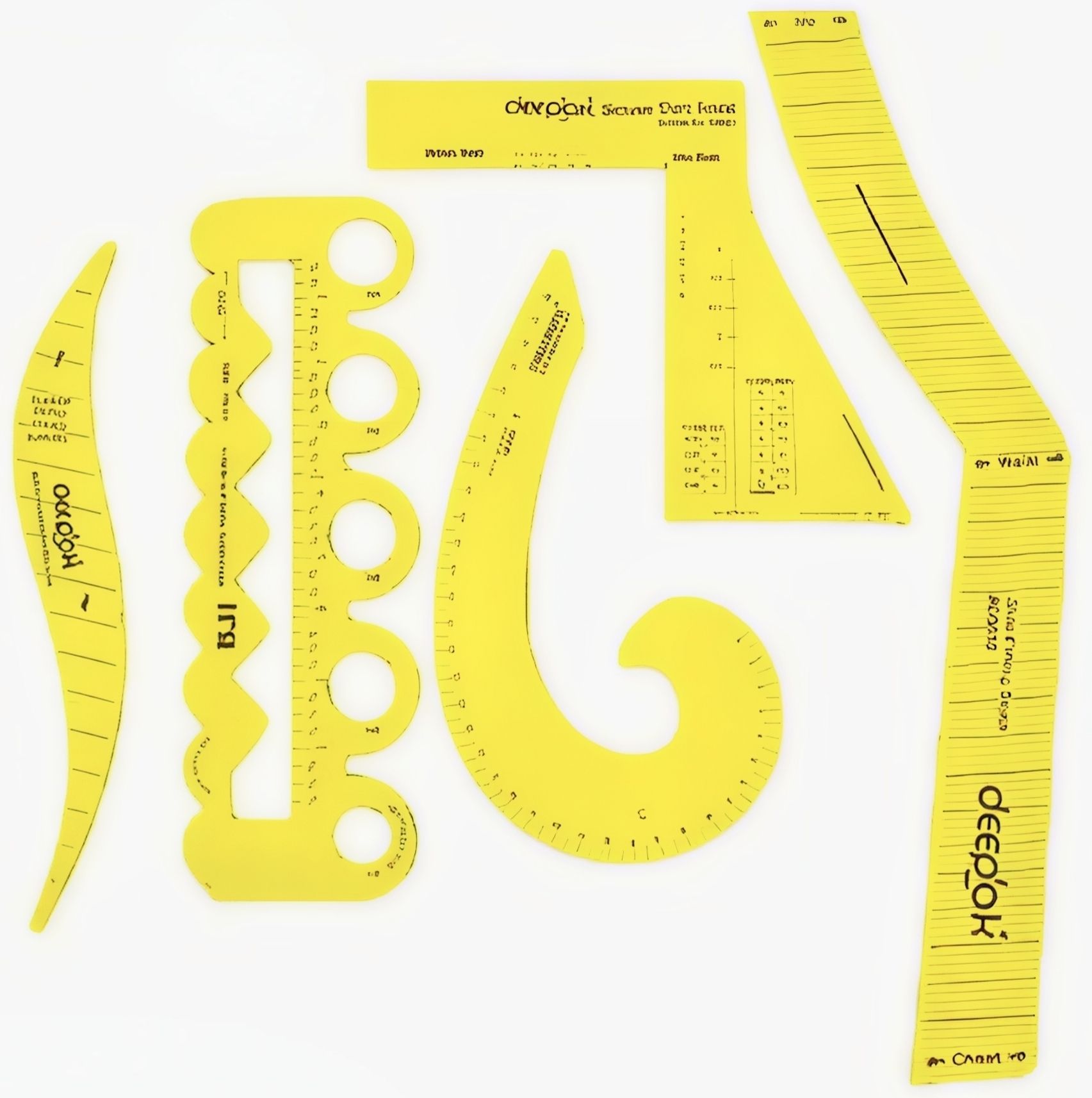 Sleeve Curve Scale, BLOUSE DART SCALE, 5 IN 1 SCALLOP SCALE AND 2 OTHER Sewing Machine Base No-image-19