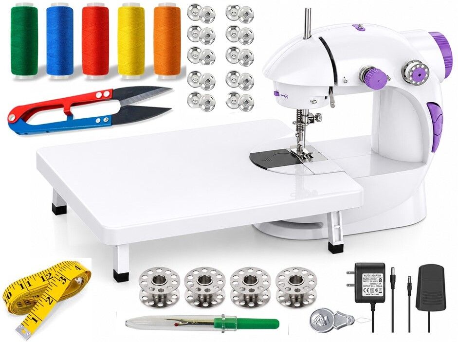 mini sewing machine electric sewing machine portable sewing machine silai Electric Sewing Machine 2 built-in stitches 110 SPM Purple-image-19