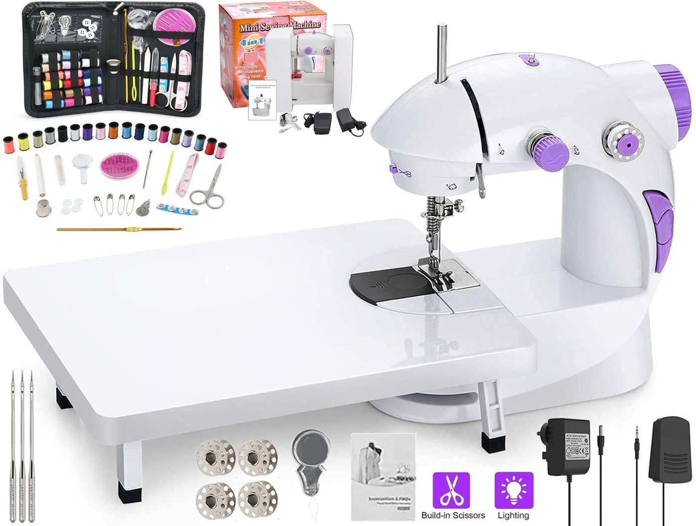 Sewing Machine for Home Tailoring with Table Set, Foot Pedal, Adapter Pouch Kit. Electric Sewing Machine-image-24