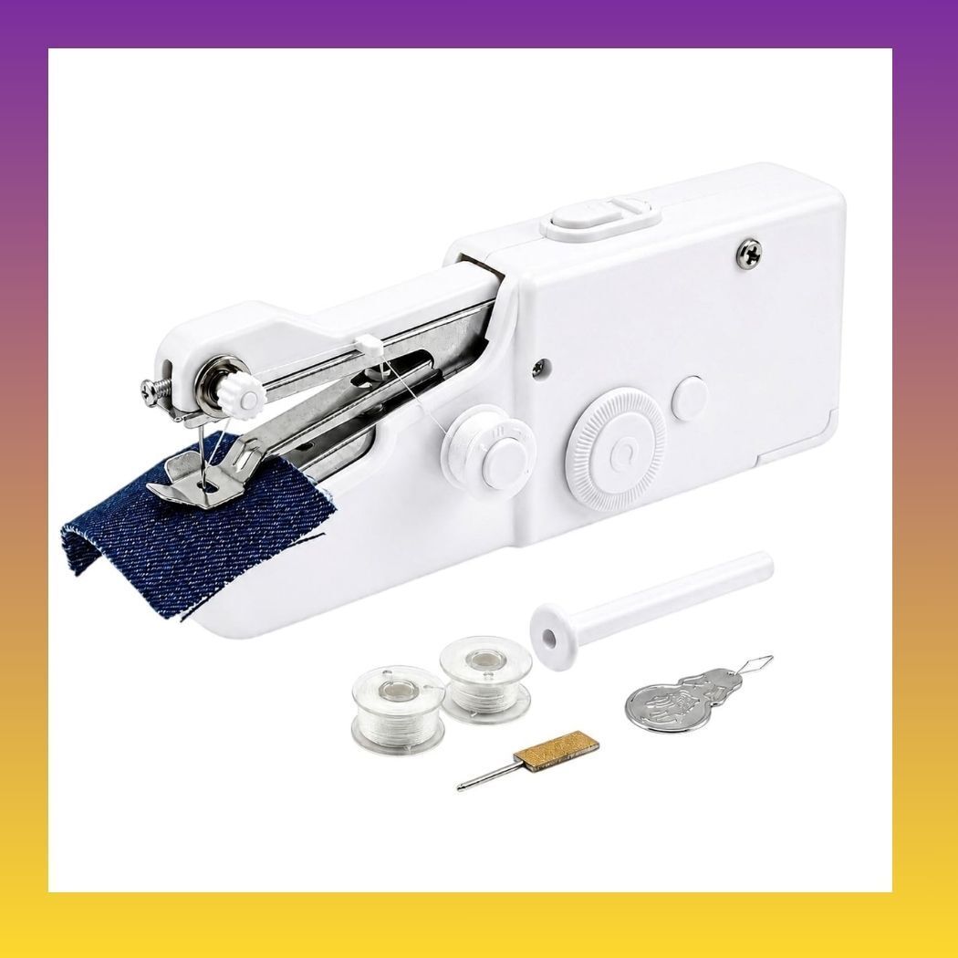 Portable Handheld Sewing Machine for Quick Stitching & Clothes Repair_10 Electric Sewing Machine 2 built-in stitches 100 SPM White-image-30