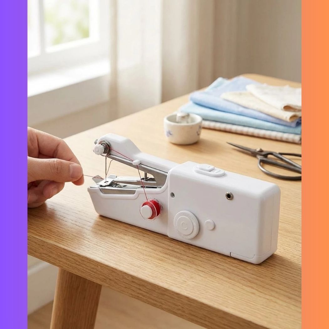 Mini sewing machine for home tailoring, hand stitching machine_09 Electric Sewing Machine 1 built-in stitches 100 SPM White-image-31