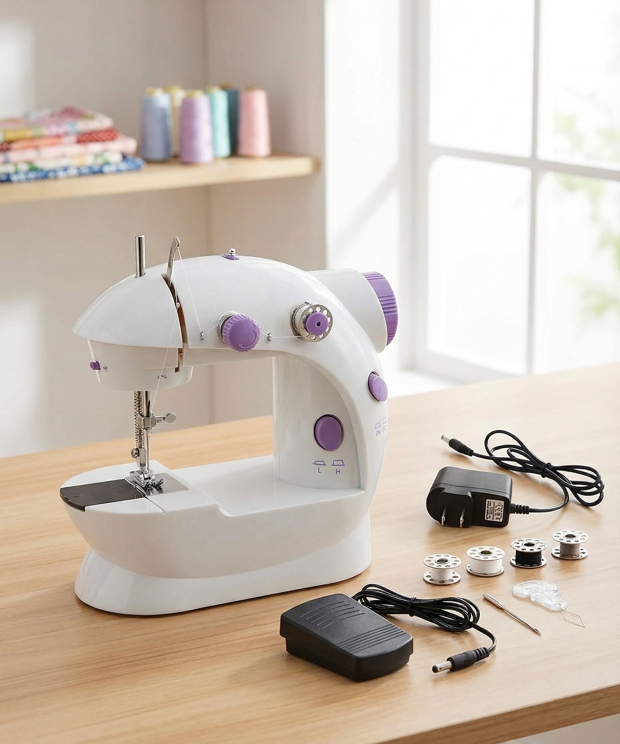 radhe Compact Household Sewing Machine with LED Light, Pedal & Accessories Kit Electric Sewing Machine-picture-48