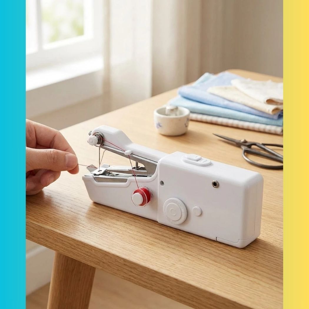 Mini sewing machine for home tailoring, hand stitching machine_05 Electric Sewing Machine 2 built-in stitches 100 SPM White-image-36