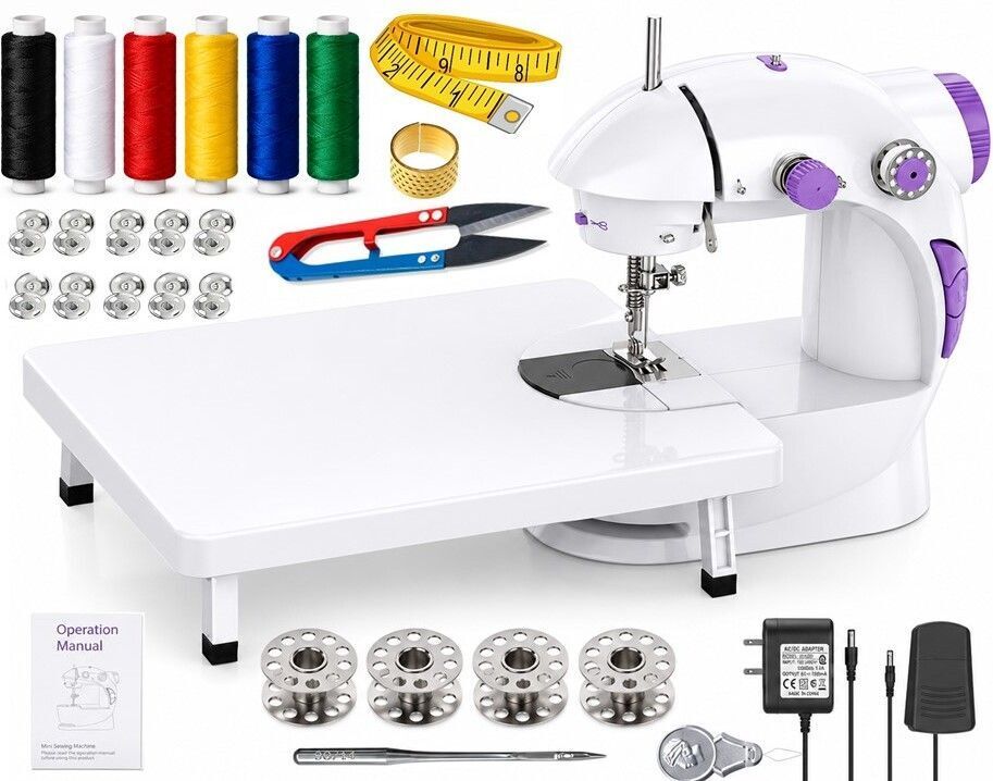 silai machine for home mini silai machine sewing machine with table electric Electric Sewing Machine 6 built-in stitches 160 SPM Purple-image-26
