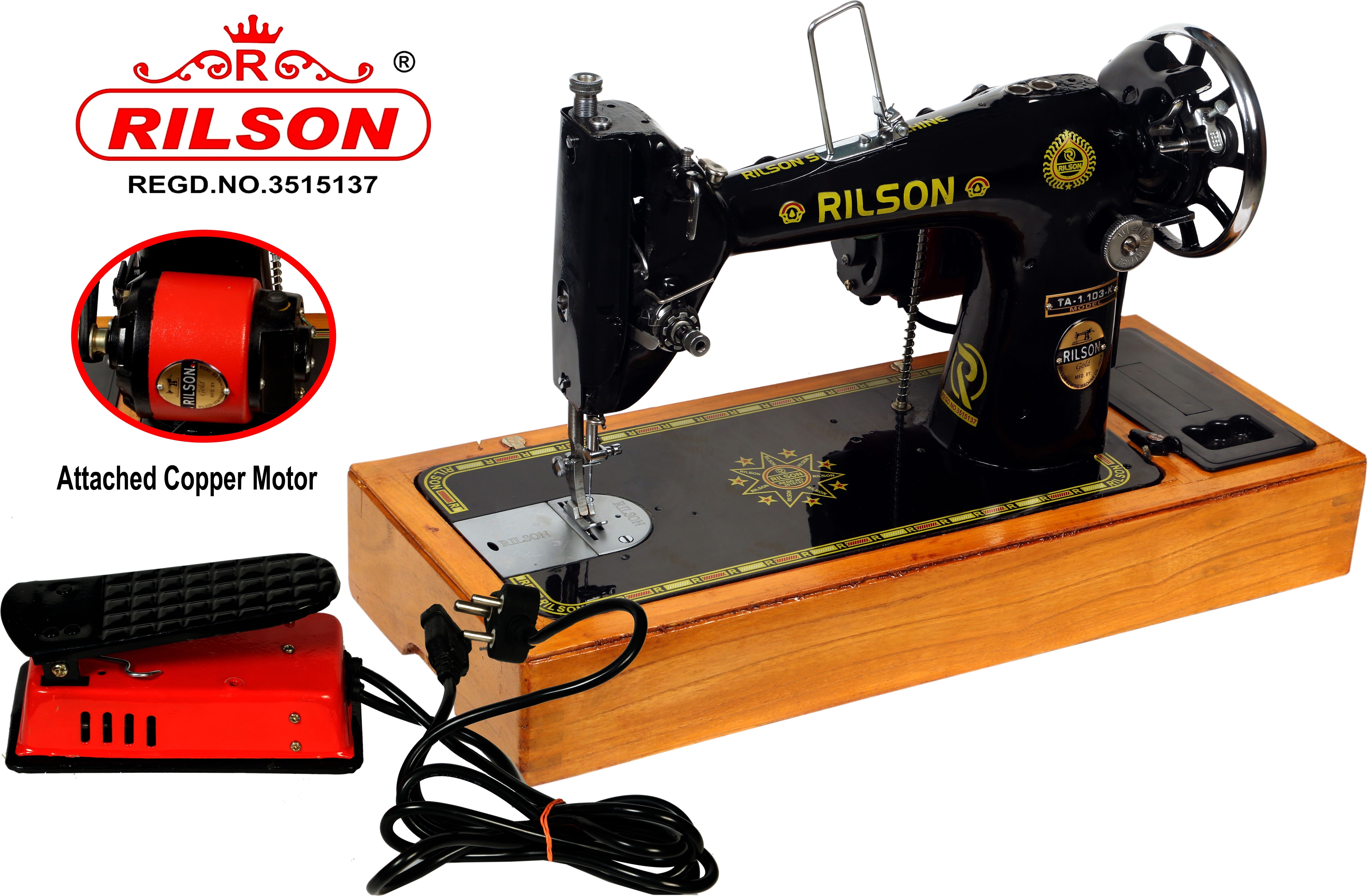 MOTARIZED UMBRELLA /TA-1 MODEL SEWING MACHINE WITH WOODEN BASE AND REGULATOR Electric Sewing Machine-image-18