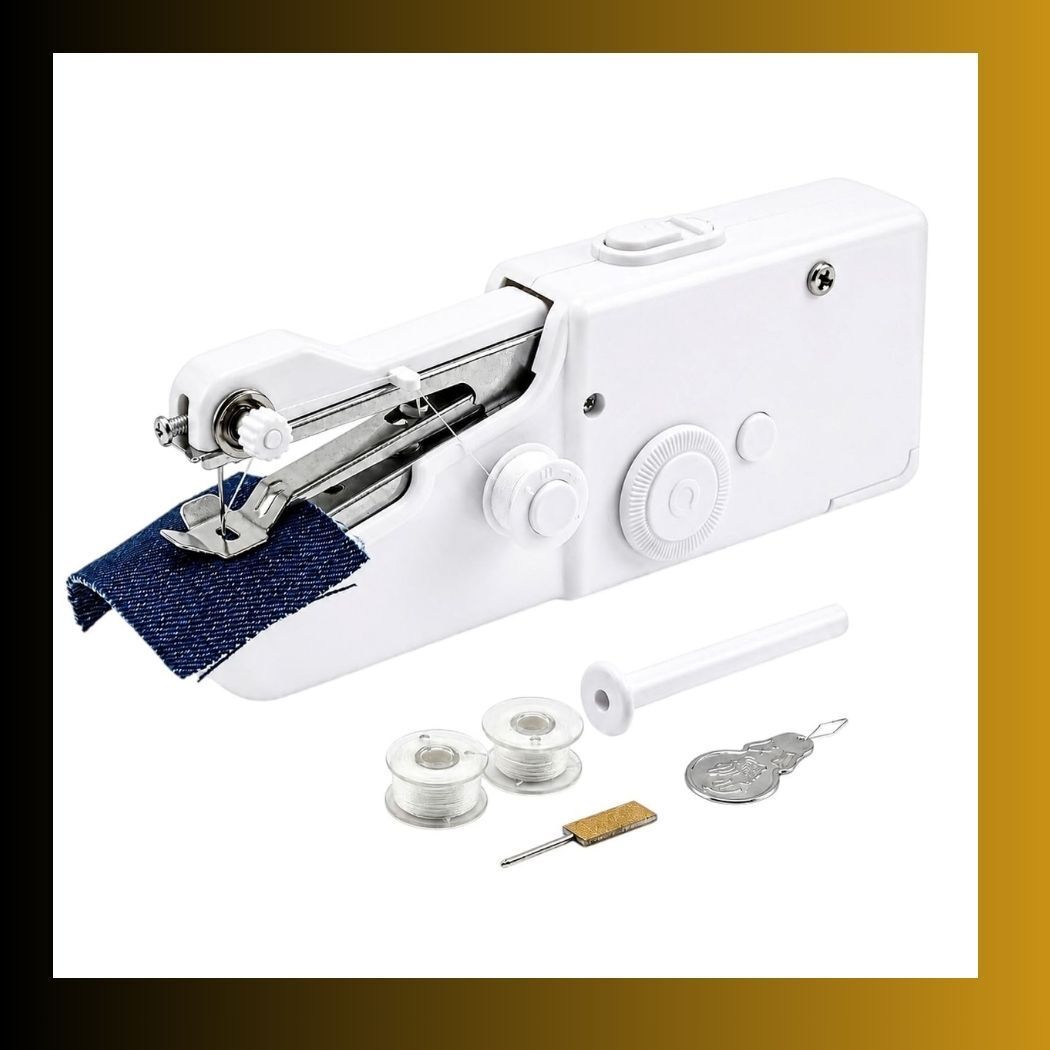 Portable Handheld Sewing Machine for Quick Stitching & Clothes Repair_09 Electric Sewing Machine 2 built-in stitches 100 SPM White-image-29