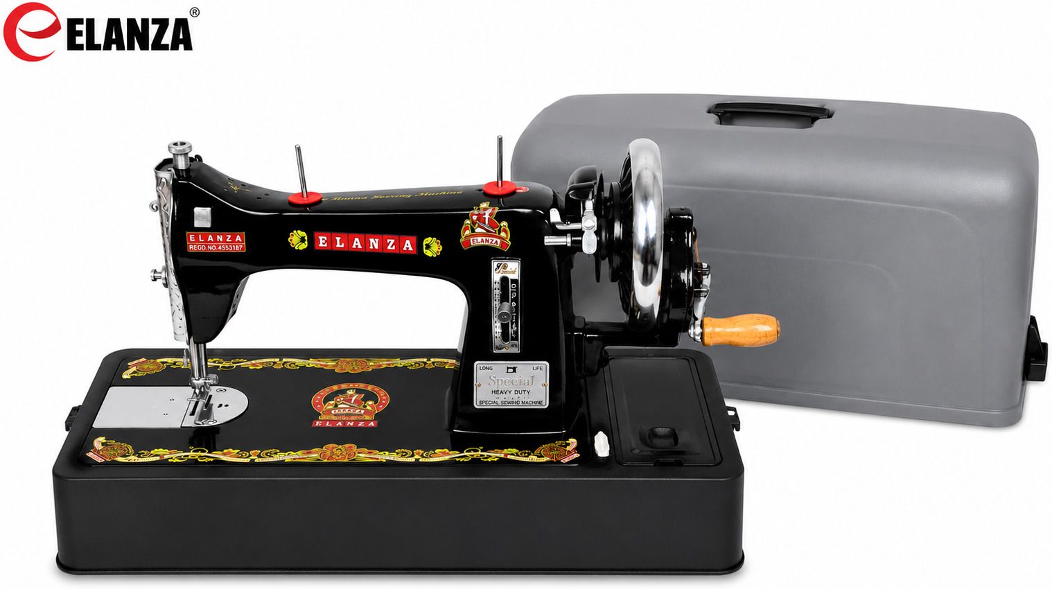 elanza HEAVY DUTY SQUARE TAILOR SUPER S.V COMPOSITE Manual Sewing Machine 1 built-in stitches 990 SPM Black-picture-13