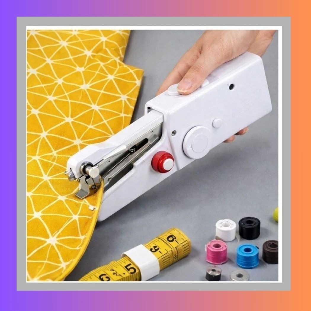 Mini Electric Stitching Machine New017 Electric Sewing Machine 2 built-in stitches 100 SPM White-image-15