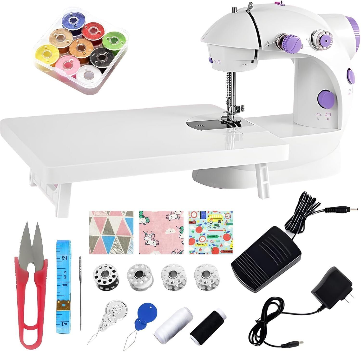 radhe Mini Sewing Machine for Beginners with Color Thread Set & Accessories Kit Electric Sewing Machine-picture-22