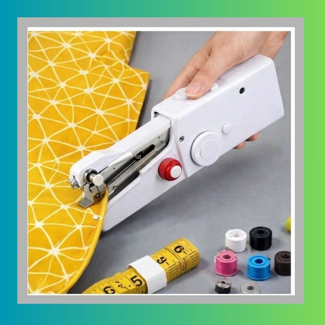 Mini Electric Stitching Machine New015 Electric Sewing Machine 2 built-in stitches 100 SPM White-image-10