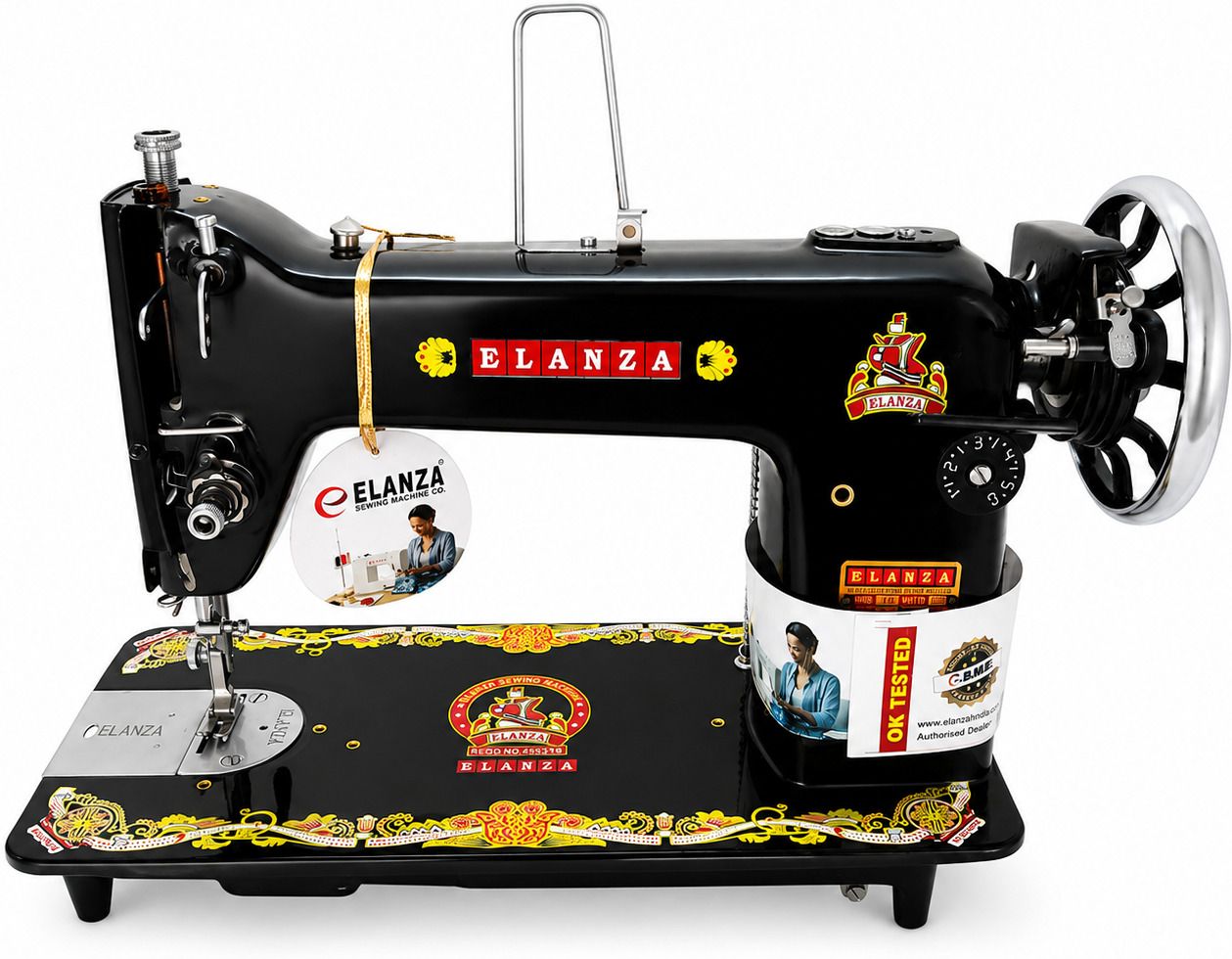95 T10 Manual Sewing Machine 1 built-in stitches 3800 SPM Black-image-43