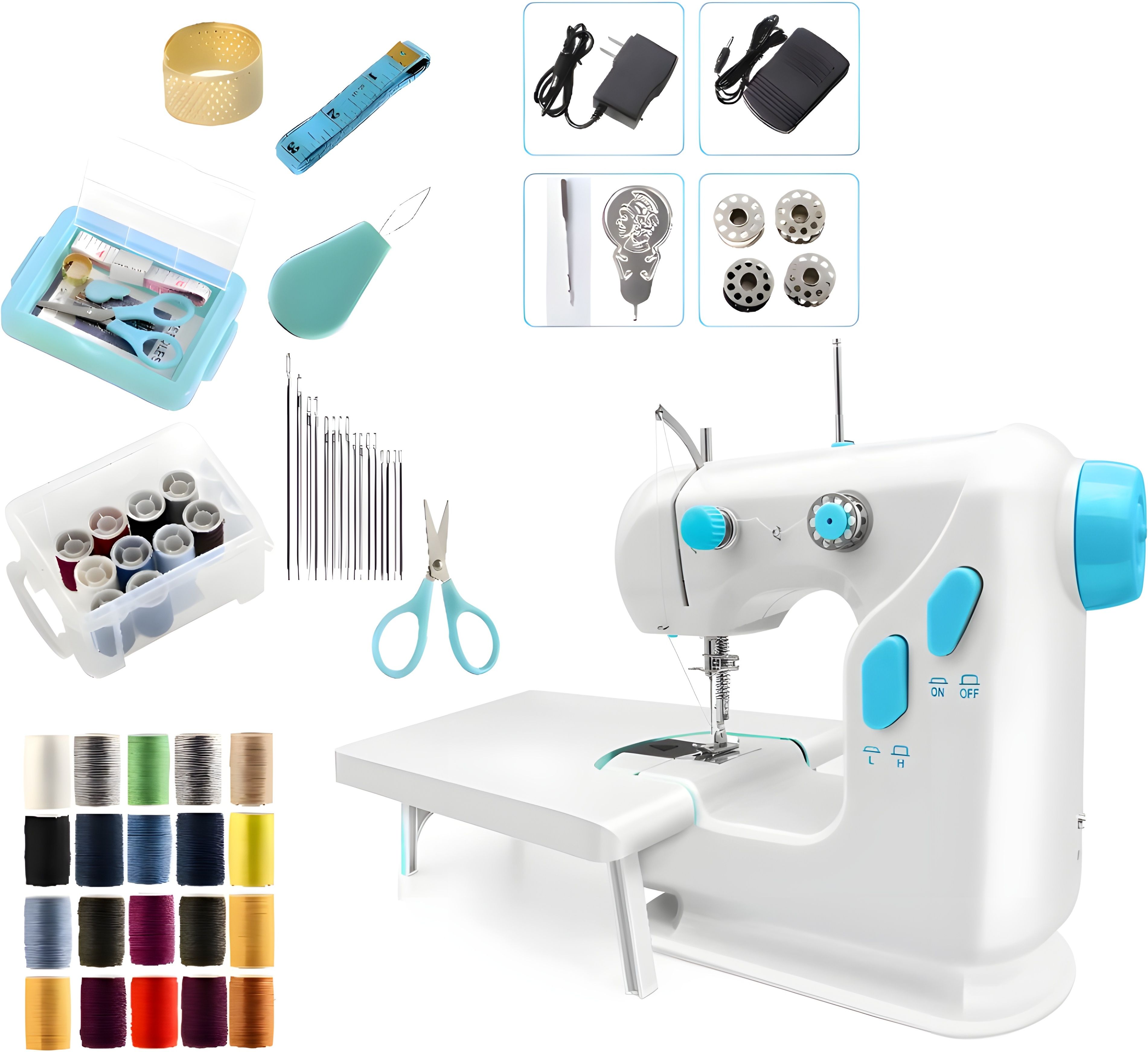 Mini Electric Sewing Machine with Foot Pedal & 40-Piece Tailoring Accessory Set Electric Sewing Machine-image-22