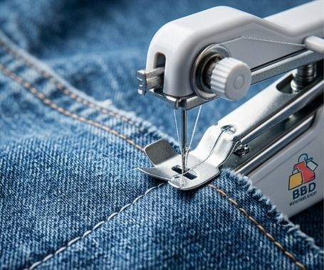 bbd kitchen shop Portable Handheld Sewing Machine – Battery Operated Mini Stitch Machine (4 AA) Stapler Sewing Machine 1 built-in stitches 250 SPM White-picture-19