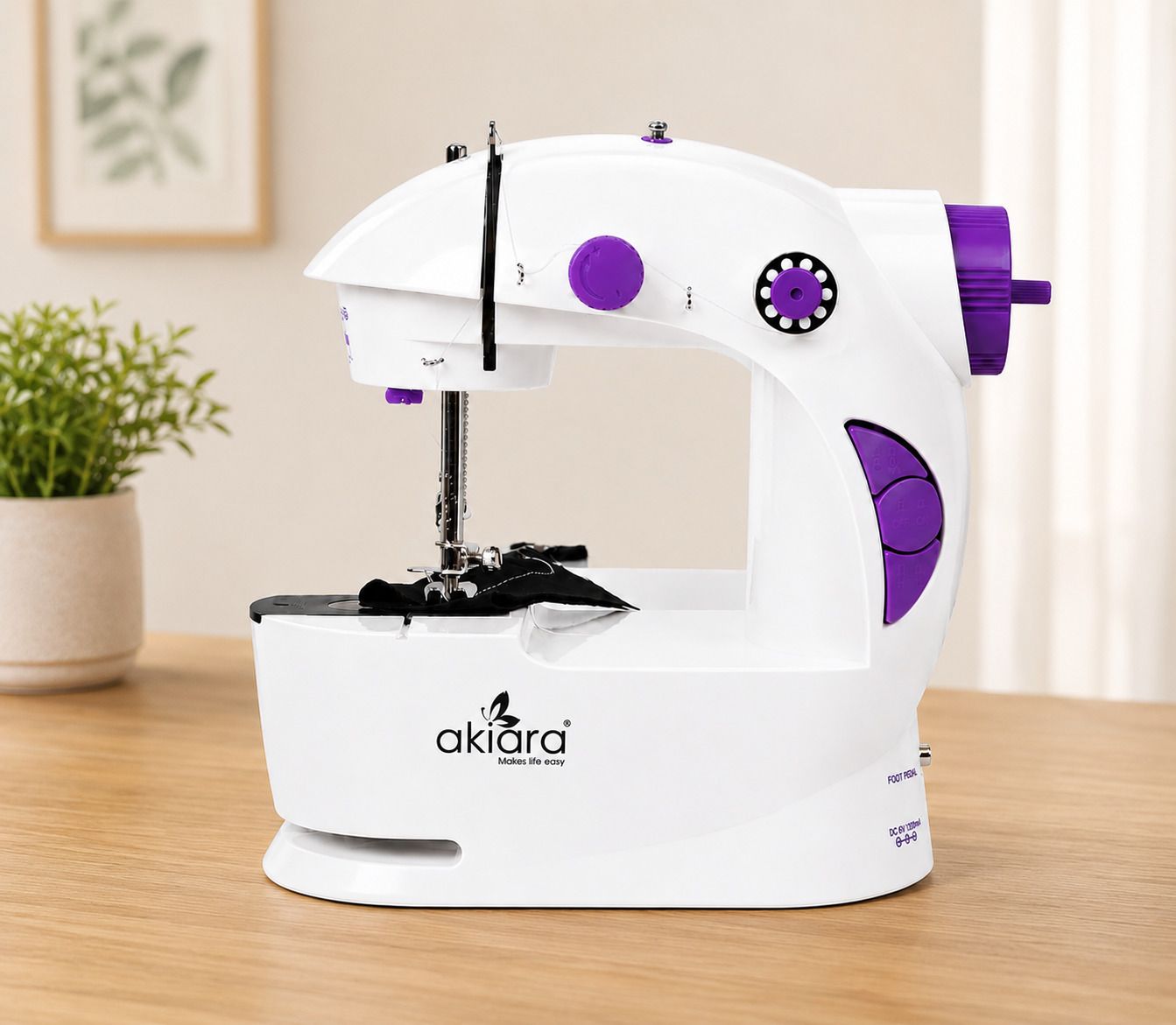Mini Sewing machine_A5 Electric Sewing Machine 2 built-in stitches 200 SPM White, Purple-image-22