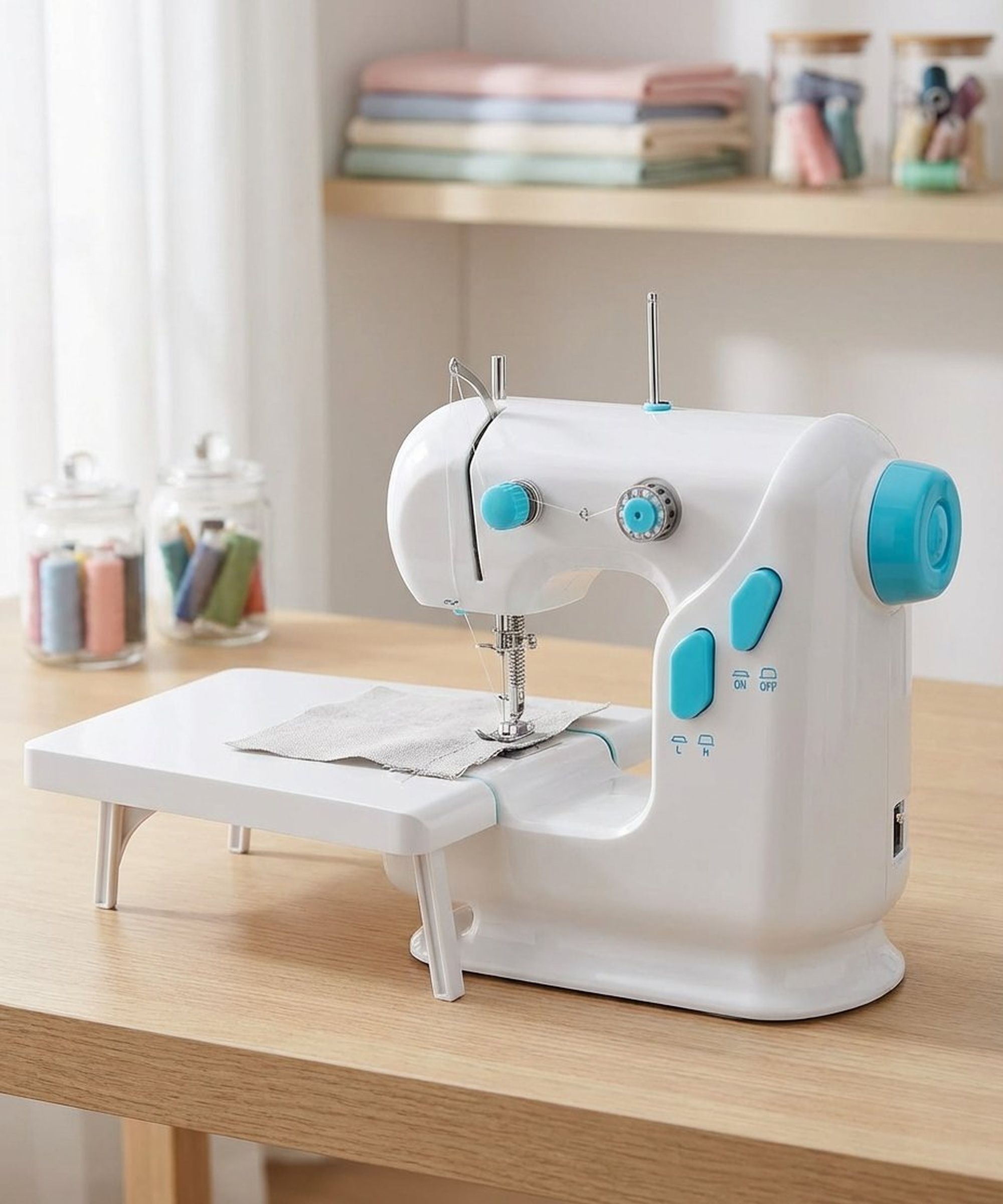 radhe Mini Sewing Machine for Beginner, Dual Speed, Extension Table, Light, Sewing Kit Electric Sewing Machine-picture-3
