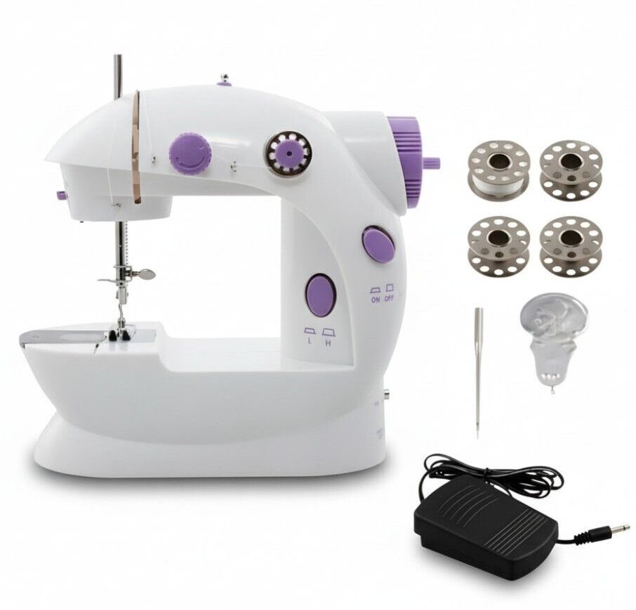 Mini Electric Sewing Machine SM-202A | Dual Thread | 2 Speed | Home & Travel Computerised Sewing Machine