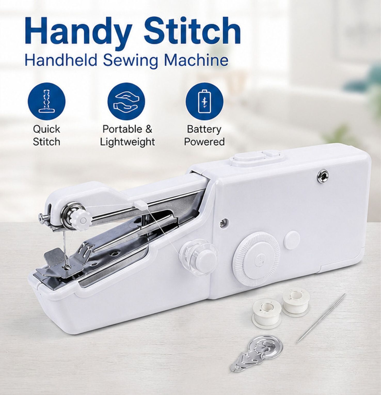 Handheld Sewing Machine Portable Mini Sewing 1 built-in stitches 350 SPM Manual Sewing Machine 1 built-in stitches 350 SPM White-image-36