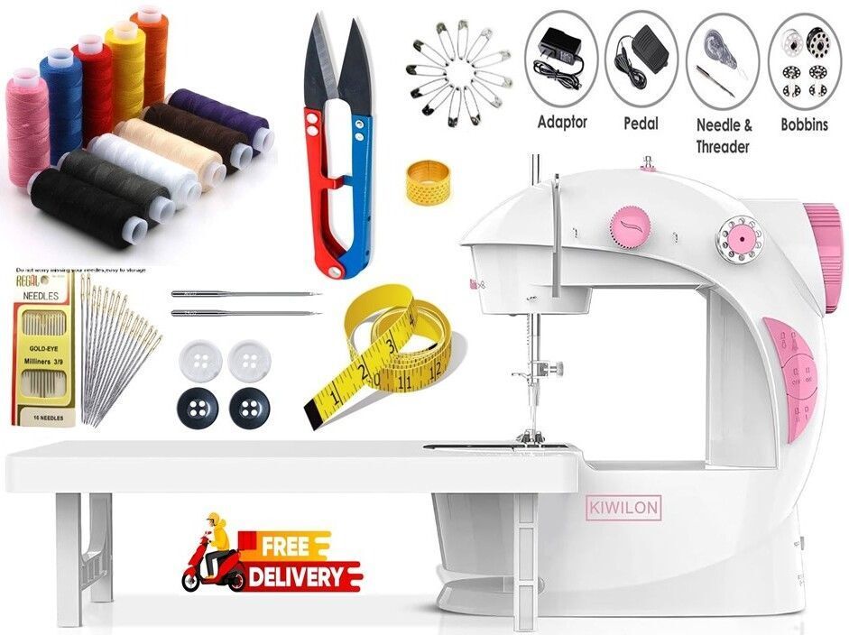 sewing machine table electric sewing machine | silai machine| tailoring machines Electric Sewing Machine 2 built-in stitches 100 SPM Multicolor-image-22