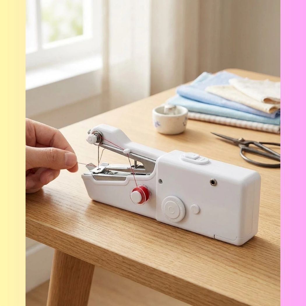 Mini sewing machine for home tailoring, hand stitching machine_08 Electric Sewing Machine 1 built-in stitches 100 SPM White-image-33