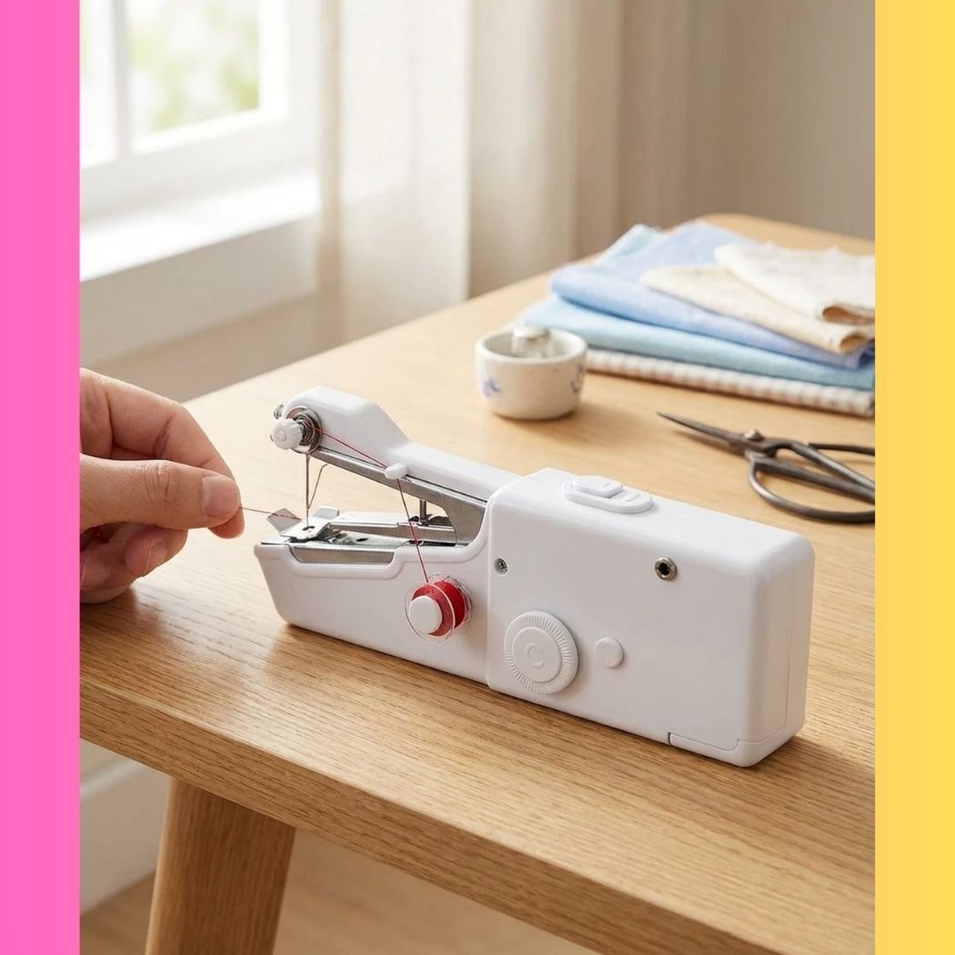 Mini sewing machine for home tailoring, hand stitching machine_07 Electric Sewing Machine 1 built-in stitches 100 SPM White-image-30