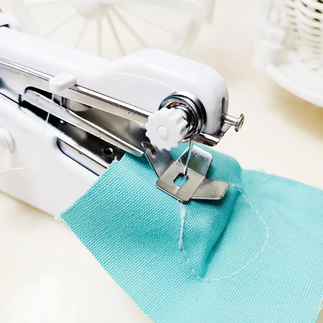 radhe Portable Mini Hand Sewing Machine | Quick Stitch Handheld Stitching Machine Electric Sewing Machine 1 built-in stitches 100 SPM White-picture-49