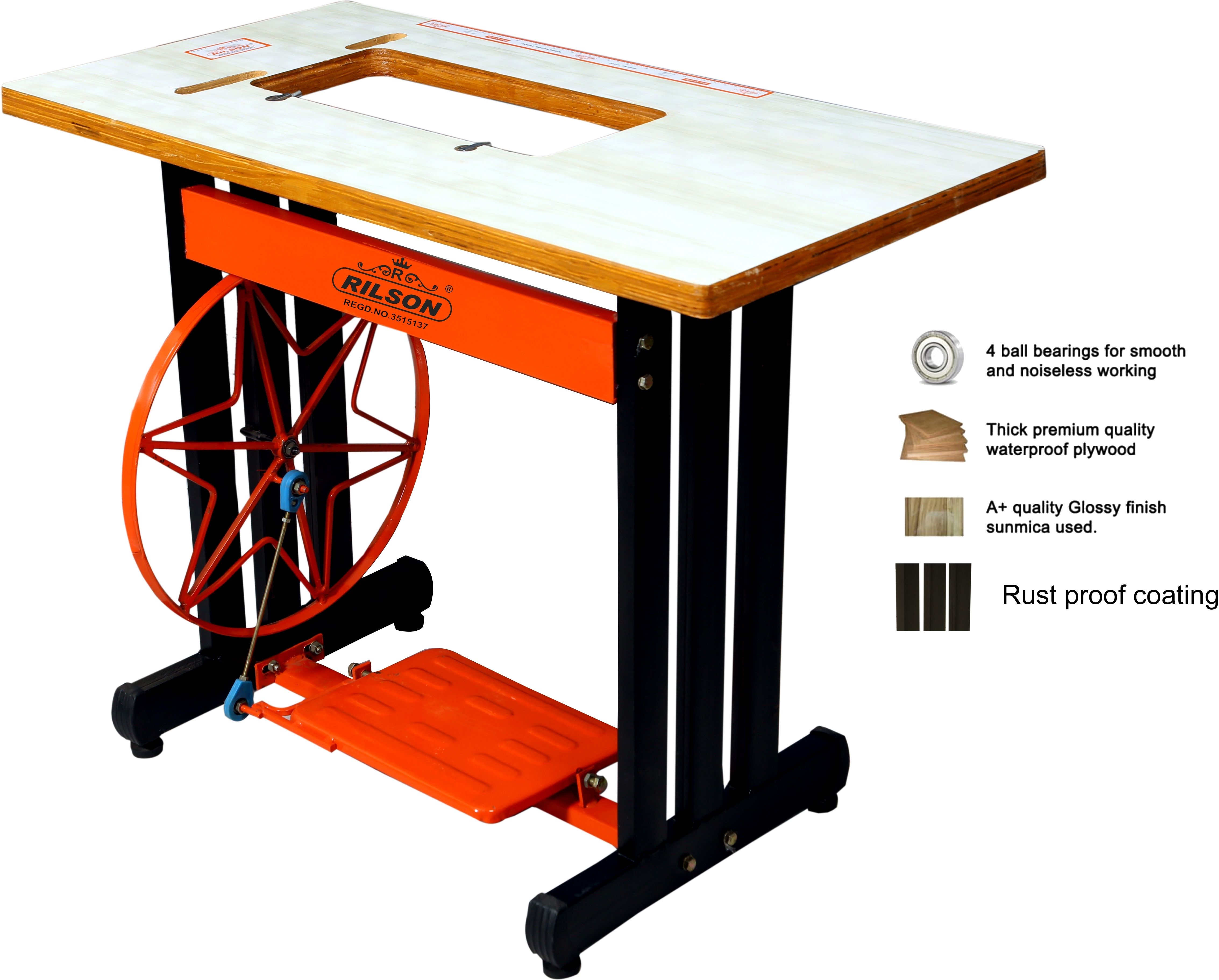 SPECIAL DOMESTIC STAND TABLE OF SEWING MACHINE WITH BELT Manual Sewing Machine-image-24