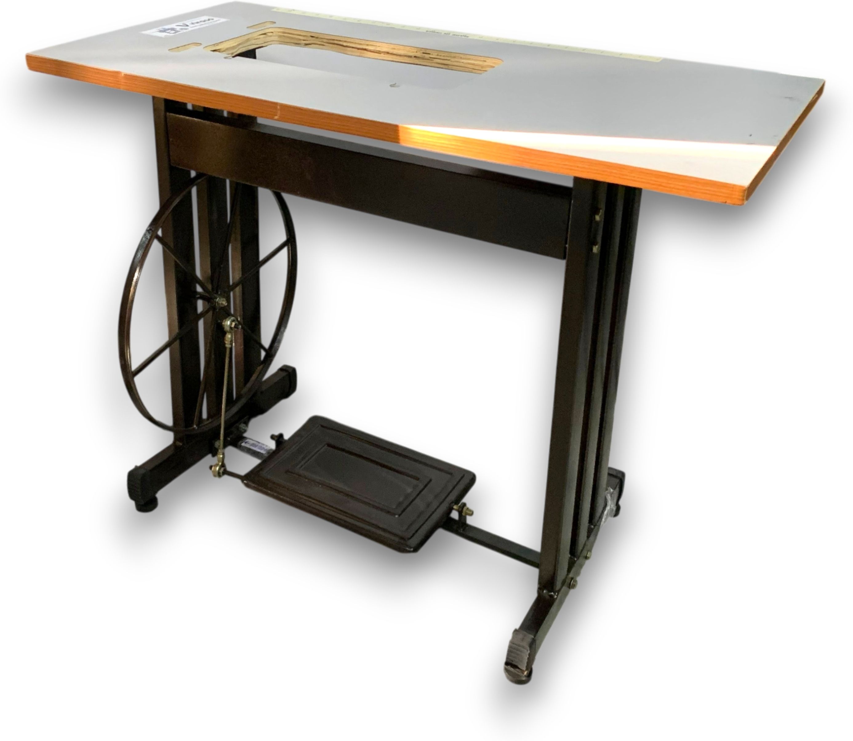 Domestic Sewing machine 3 Pipe stand with wooden table with 2 strips Manual Sewing Machine 0 built-in stitches 1600 SPM Brown-image-28