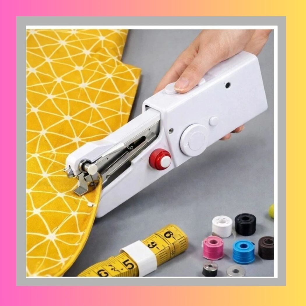Mini Electric Stitching Machine New019 Electric Sewing Machine 2 built-in stitches 100 SPM White-image-16
