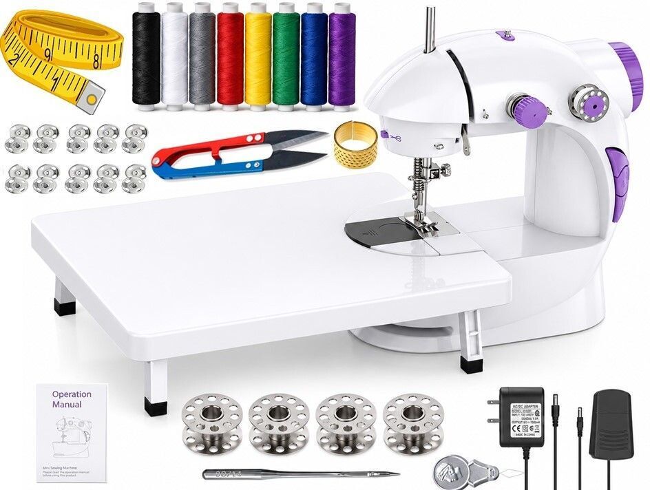 silai machine for home mini silai machine sewing machine with table electric Electric Sewing Machine 2 built-in stitches 120 SPM Purple-image-27