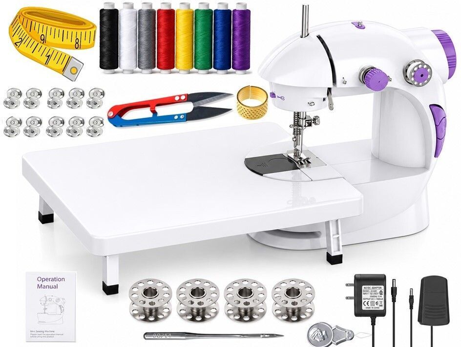 silai machine for home mini silai machine sewing machine with table electric Electric Sewing Machine 5 built-in stitches 155 SPM Purple-image-16