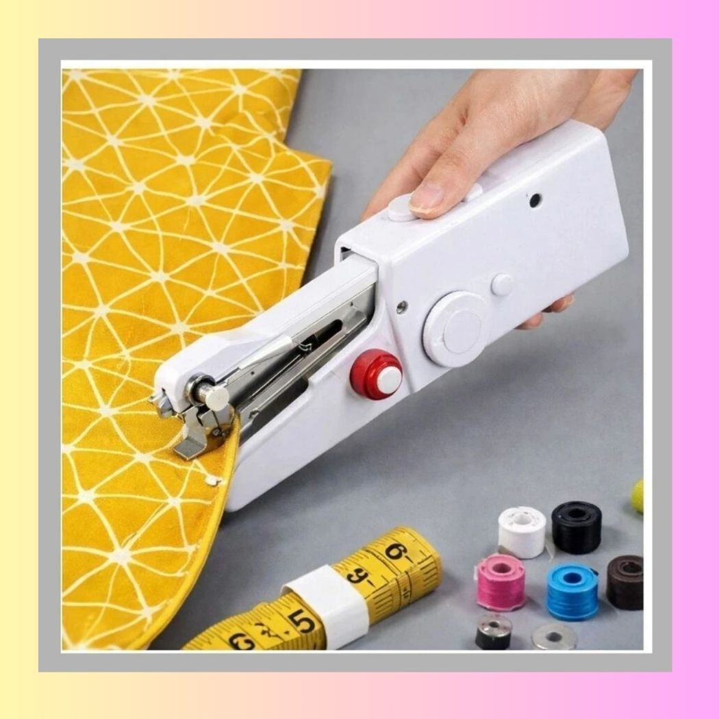Mini Electric Stitching Machine New018 Electric Sewing Machine 2 built-in stitches 100 SPM White-image-19